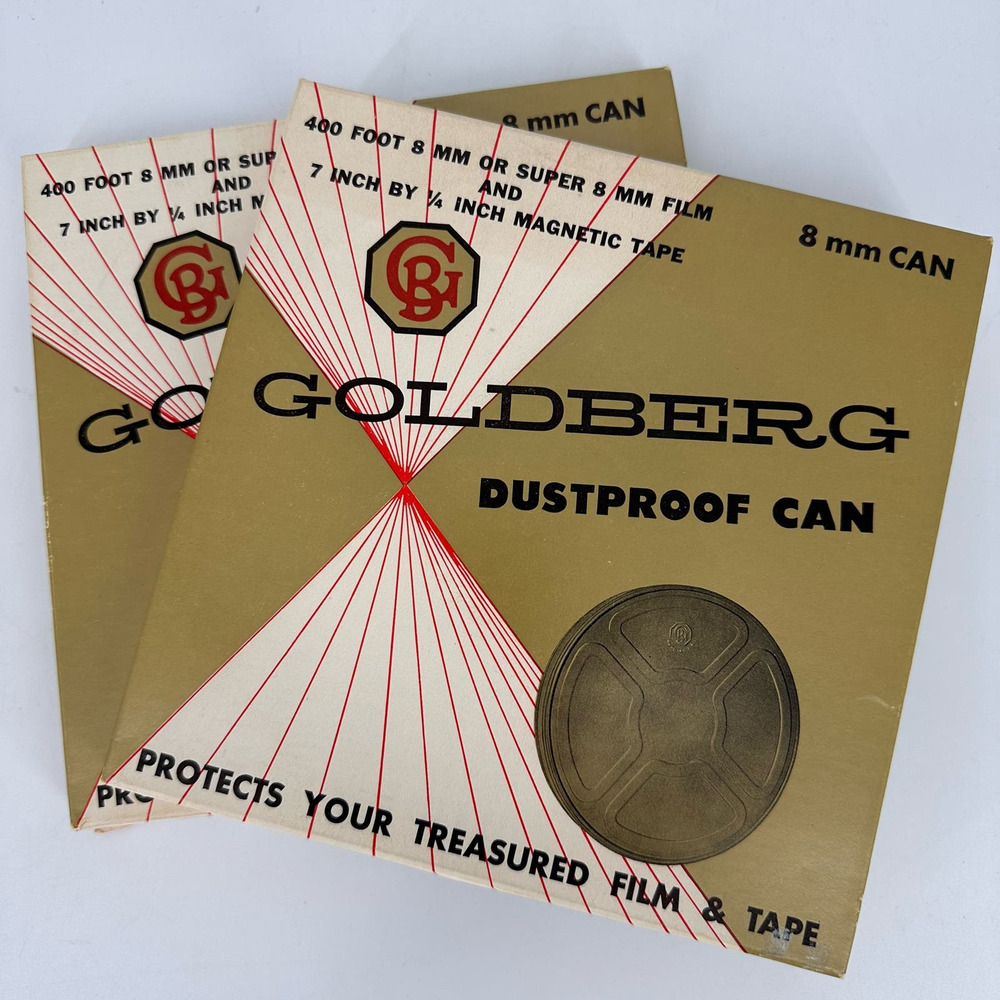 2 Goldberg dustproof cans 8 mm super 8 400 ft NOS NEW